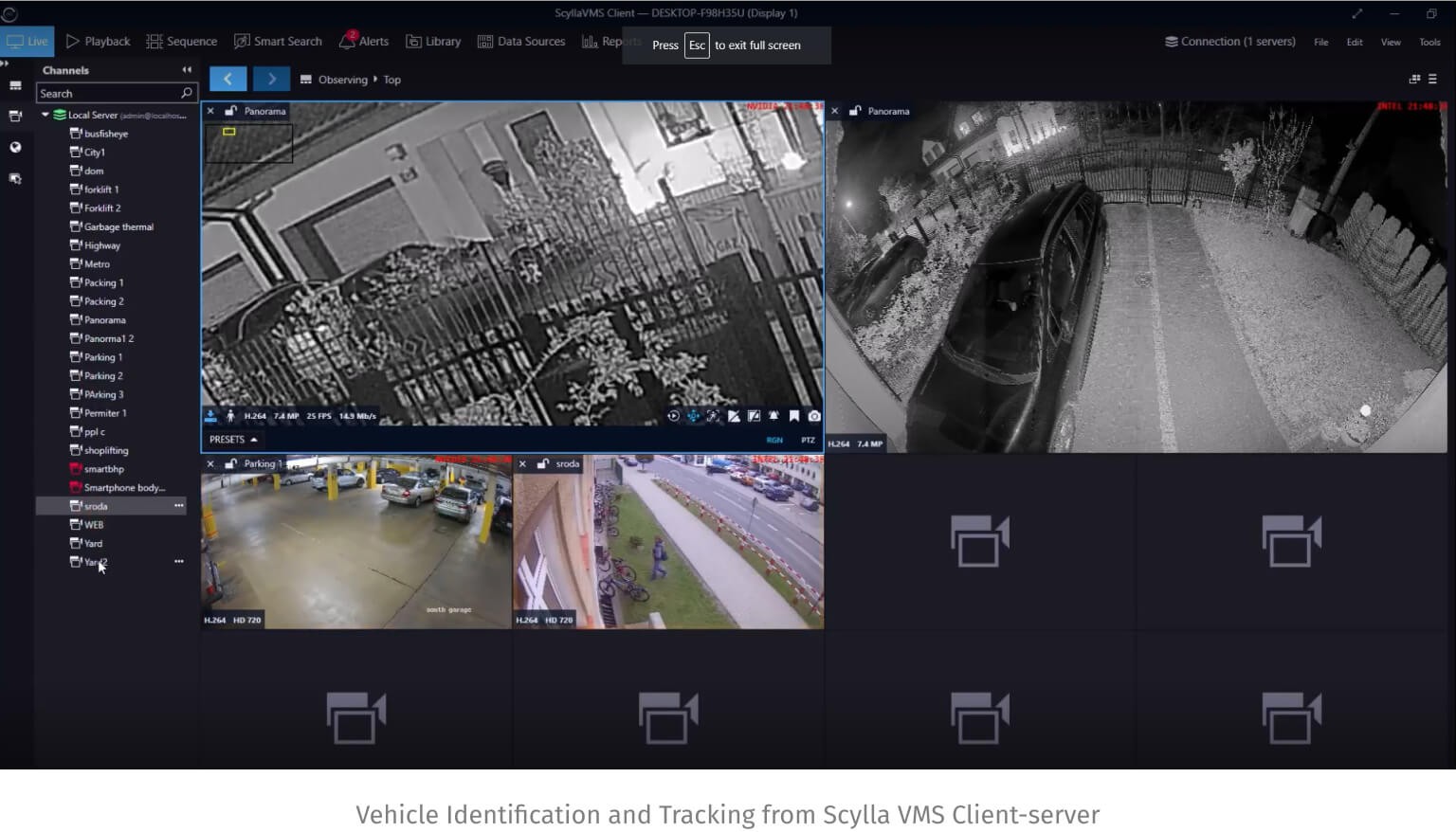 Vehicle Identification and Tracking from Scylla VMS Client-server