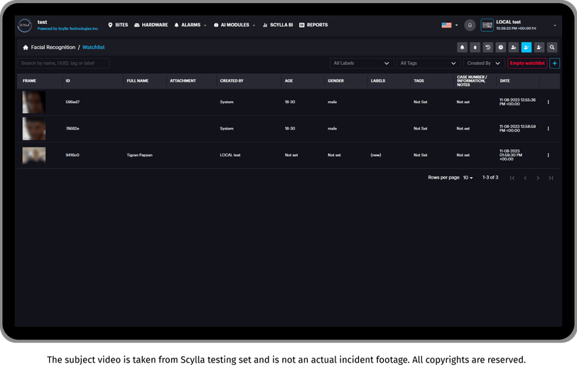 Detect people from BOLO and watchlist