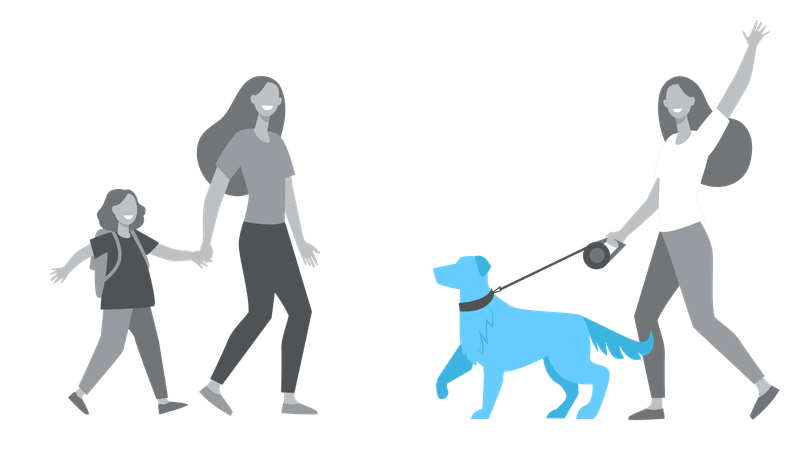 People walking in the park