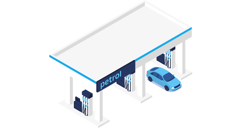 Car in gas station